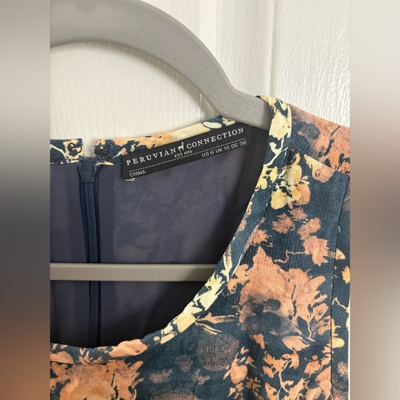 Peruvian Connection Wellfleet Chamise Floral Mini dress size 6US - Picture 2 of 4